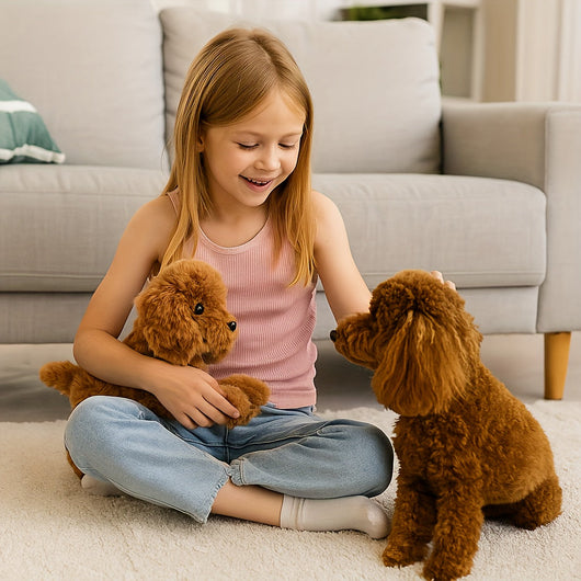 Dog Stuffed Animals | Realistic Plush Teddy Dog Toy for Kids - Soft, Huggable, 15.7 in-Stuffed Animals & Plush Toys-Levereau-Default-Levereau