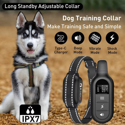Dog Training Collar with Remote Control and Waterproof Design for Dogs 4–120 lbs-Training Collars-Levereau-PD 521 with TPU Collar-Levereau