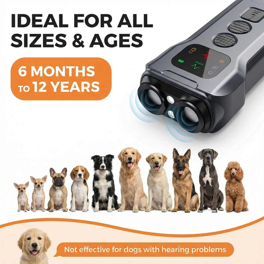Dog Training Device with Ultrasonic Sound & LED Light (15-30 kHz) | for Effective Bark Control-Training & Behavior Aids-Levereau-Levereau