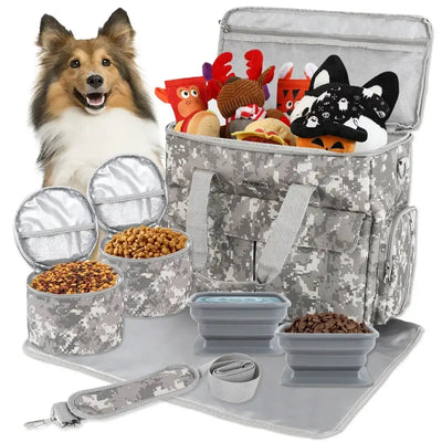 Dog Travel Set with Tote Bag and Collapsible Bowls for Easy Adventures 6