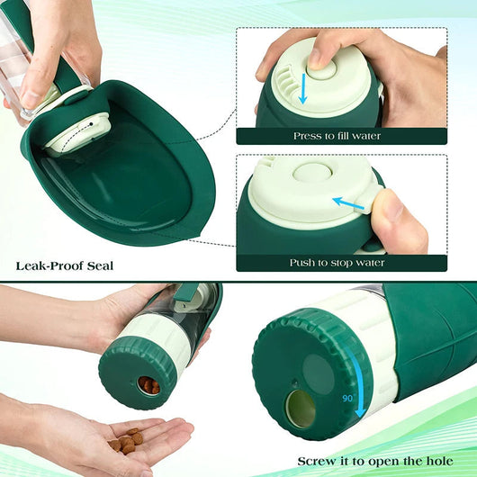 Dog Water Bottle Dispenser with Dual Function for Travel and Outdoor Activities 6