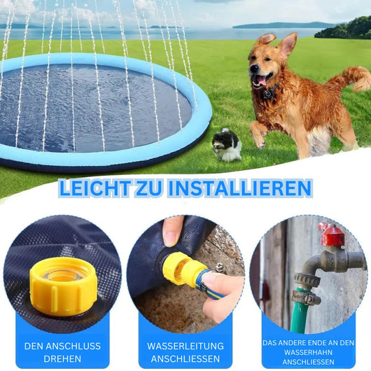 Dog Water Fountain with Interactive Spray | for Outdoor Play and Hydration 2