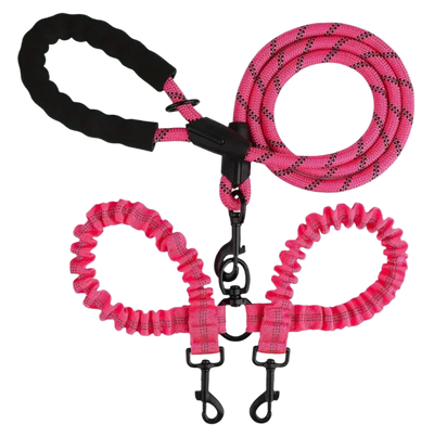 Dual Dog Leash with 360° Swivel Connector and Bungee Design for Active Dogs 2