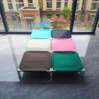 Elevated Dog Bed with Removable Washable Cover for Outdoor Use - Portable Design for Dogs Up to 80 lbs 1
