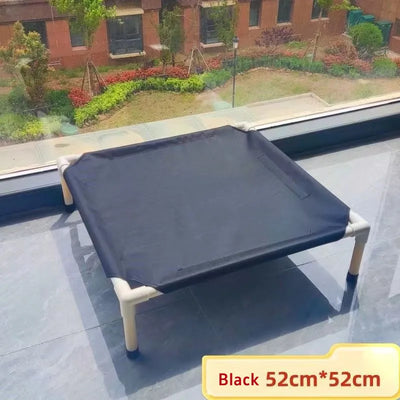 Elevated Dog Bed with Removable Washable Cover for Outdoor Use - Portable Design for Dogs Up to 80 lbs 2