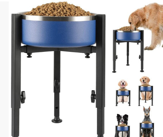 Elevated Dog Bowl Stand with Adjustable Height and Foldable Design for Comfortable Feeding 0