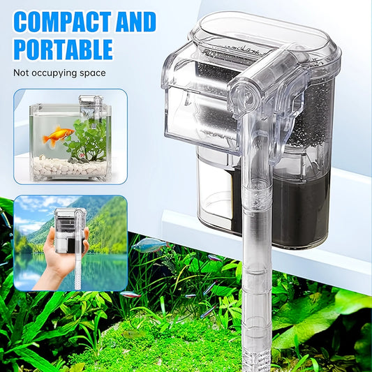 Fish Tank Filter with USB Power and Compact Design for Aquariums up to 30cm 1