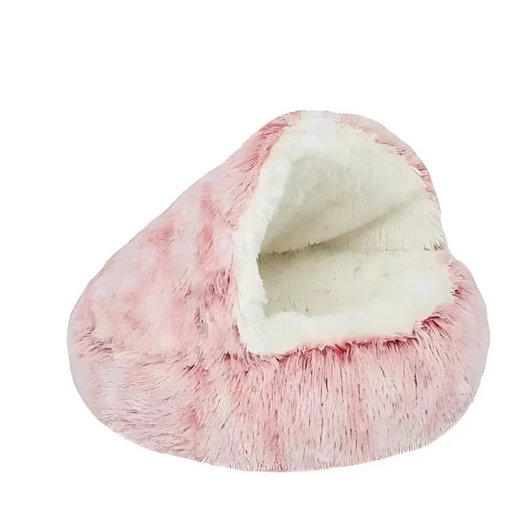 Fluffy Dog Bed Cave with Ultra-Soft Plush Fabric for Small to XL Dogs-Dog Beds-Levereau-Pink-XS (35x35cm → 13.78×13.78 in)-Levereau