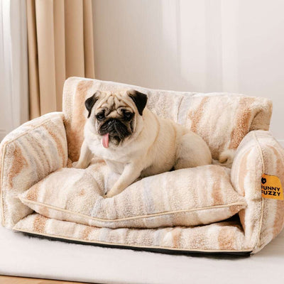 FurNest | Faux Lambswool Dog Bed Sofa with Double Layer Comfort for Small to Large Dogs 10