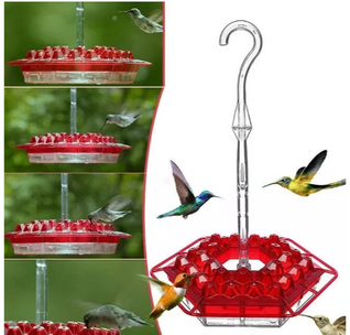 Hummingbird Feeder with Ant-Proof System and Bee-Resistant Hex Design for Outdoor Use