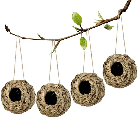 Hummingbird House with Natural Reed Grass for Outdoor Use - Secure Hanging Nest for Gardens and Balconies 0