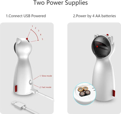 Interactive Cat Laser Toy with Adjustable Speed and Dual Power Supply for Active Cats 3