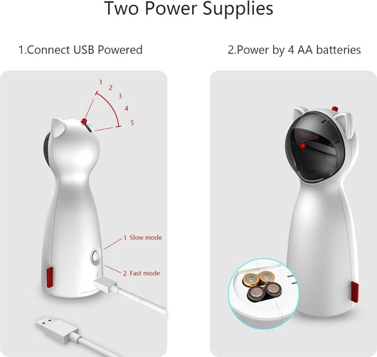 Interactive Cat Laser Toy with Adjustable Speed and Dual Power Supply for Active Cats 3