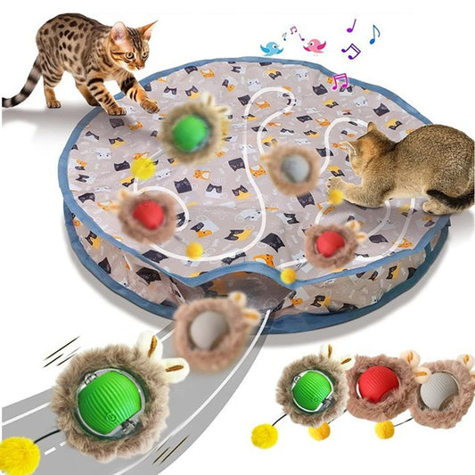 Interactive Cat Toy Ball with Motion Activation for Indoor Cats - Rechargeable Fun 0