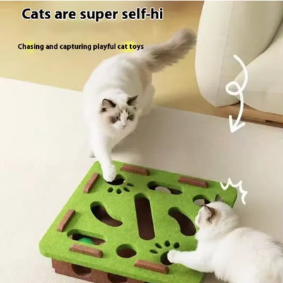 Interactive Cat Toy Puzzle Maze with Bell Ball for Kittens - Soft Felt Design 0