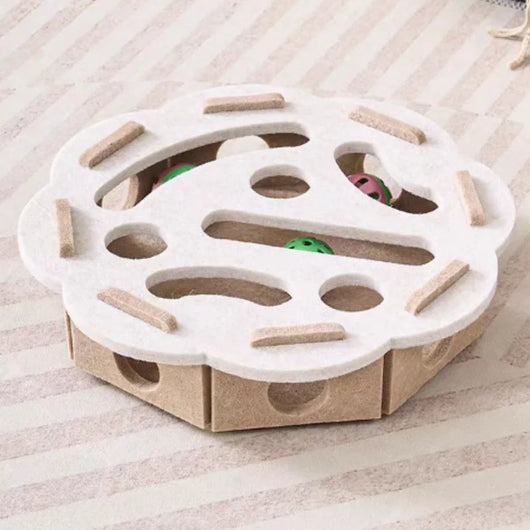 Interactive Cat Toy Puzzle Maze with Bell Ball for Kittens - Soft Felt Design 11