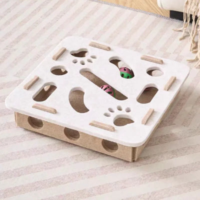 Interactive Cat Toy Puzzle Maze with Bell Ball for Kittens - Soft Felt Design 12