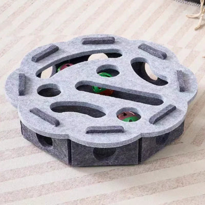 Interactive Cat Toy Puzzle Maze with Bell Ball for Kittens - Soft Felt Design 6