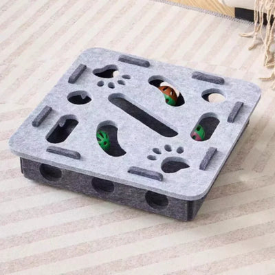 Interactive Cat Toy Puzzle Maze with Bell Ball for Kittens - Soft Felt Design 7