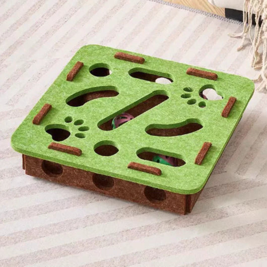 Interactive Cat Toy Puzzle Maze with Bell Ball for Kittens - Soft Felt Design 9
