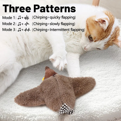 Interactive Cat Toy with Rechargeable Chirping Flapping Bird for Indoor Cats 2