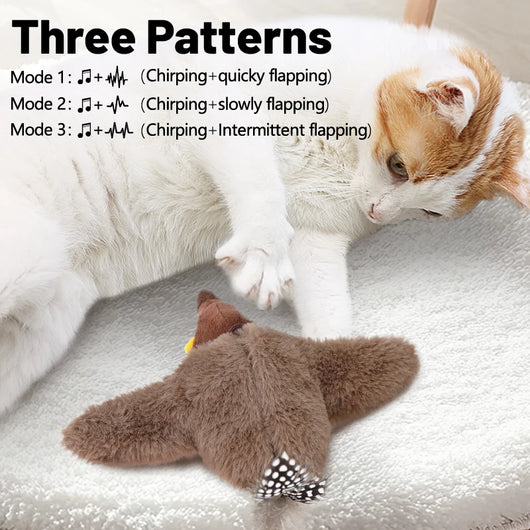 Interactive Cat Toy with Rechargeable Chirping Flapping Bird for Indoor Cats 2