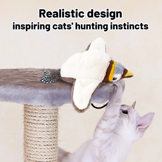 Interactive Cat Toy with Rechargeable Chirping Flapping Bird for Indoor Cats 3