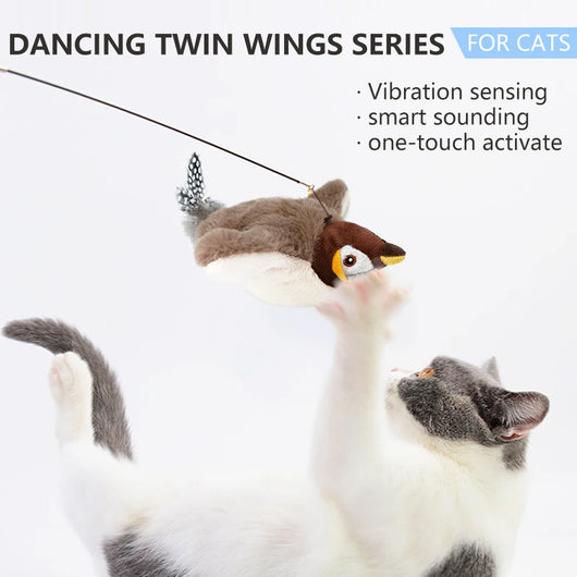 Interactive Cat Toy with Rechargeable Chirping Flapping Bird for Indoor Cats 4
