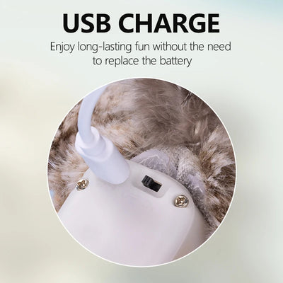 Interactive Cat Toy with Rechargeable Chirping Flapping Bird for Indoor Cats 5