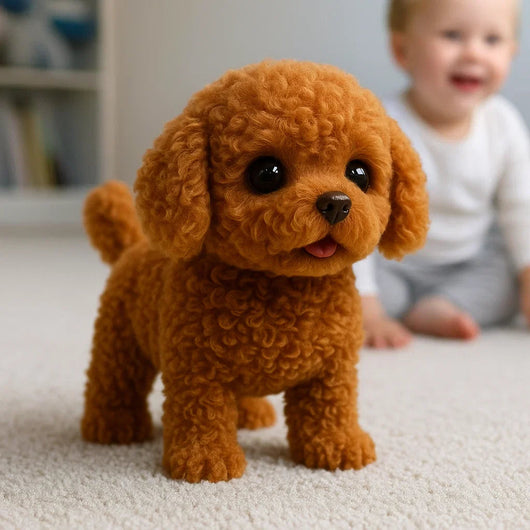 Interactive Plush AI Dog Robot with Realistic Movements for Kids and Adults-Plush Dogs-Levereau-Brown-Levereau