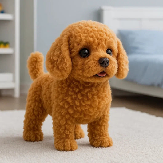 Interactive Plush AI Dog Robot with Realistic Movements for Kids and Adults-Plush Dogs-Levereau-White-Levereau