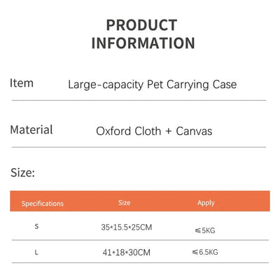 Luvikno | Large Capacity Dog Carrier Bag with Breathable Design for Travel Up to 6.5 kg 5