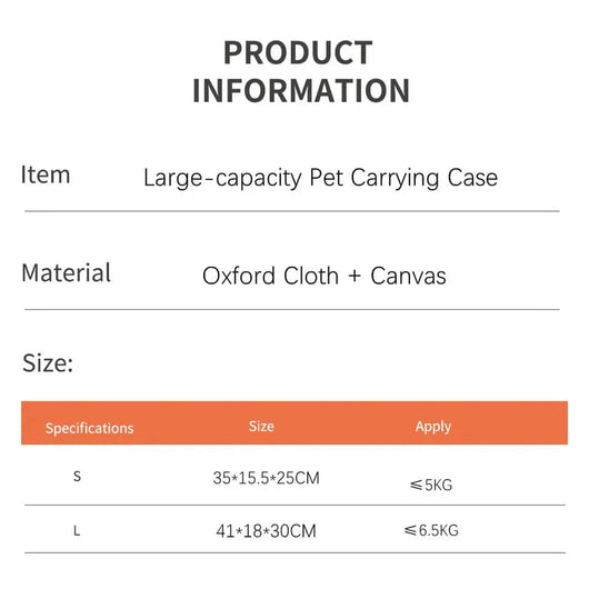 Luvikno | Large Capacity Dog Carrier Bag with Breathable Design for Travel Up to 6.5 kg 5