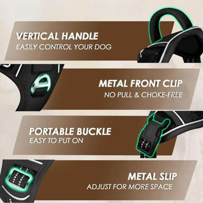 No Pull Dog Harness with Ergonomic Handle for Medium to Large Dogs - Reflective & Adjustable 4