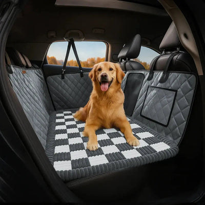 Non-Slip Dog Bed Mat with Ultra-Soft Chenille | for Car Seat Extender, Travel Comfort-Dog Beds & Sofas-Levereau-Abyss Blue Cover+Grey Mat-Levereau