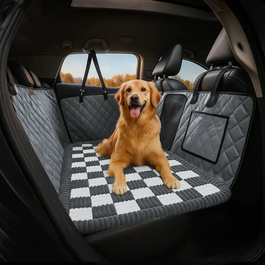 Non-Slip Dog Bed Mat with Ultra-Soft Chenille | for Car Seat Extender, Travel Comfort-Dog Beds & Sofas-Levereau-Abyss Blue Cover+Grey Mat-Levereau