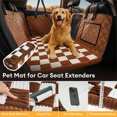 Non-Slip Dog Bed Mat with Ultra-Soft Chenille | for Car Seat Extender, Travel Comfort-Dog Beds & Sofas-Levereau-Brown-Levereau