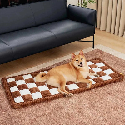 Non-Slip Dog Bed Mat with Ultra-Soft Chenille | for Car Seat Extender, Travel Comfort-Dog Beds & Sofas-Levereau-Brown-Levereau
