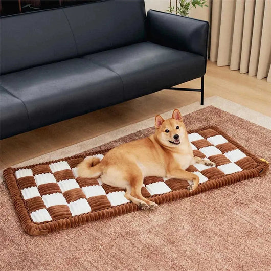 Non-Slip Dog Bed Mat with Ultra-Soft Chenille | for Car Seat Extender, Travel Comfort-Dog Beds & Sofas-Levereau-Brown-Levereau