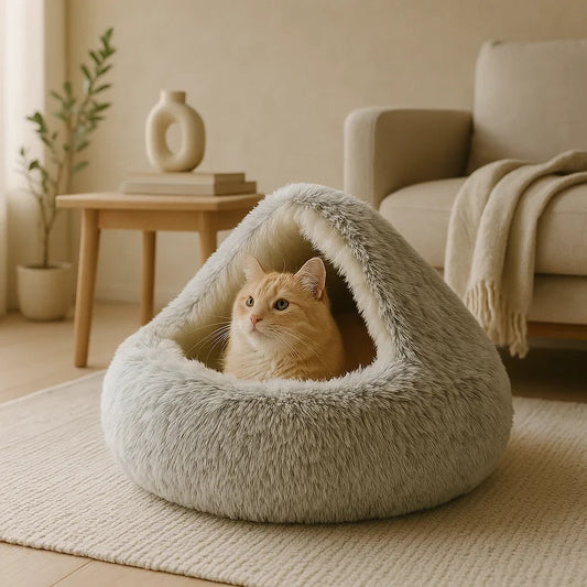 Orthopedic Dog Bed | Plush Cave Design for Small Dogs and Cats up to 25 lbs 1