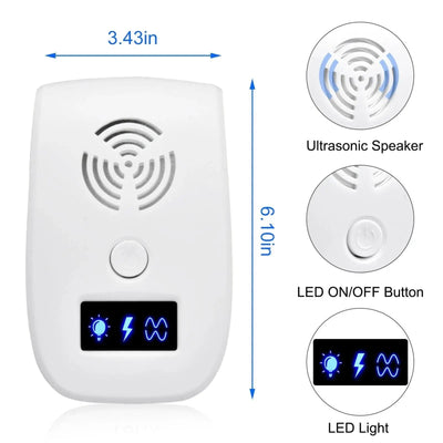 Pest Repeller Ultrasonic Device with Dual Chip Technology | for Dogs and Home Protection-Pest Control-Levereau-Default-Levereau