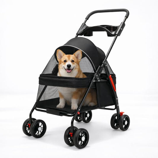 PetVoyage | Foldable Lightweight Dog Stroller with Mesh Panels for Small Dogs and Cats 1