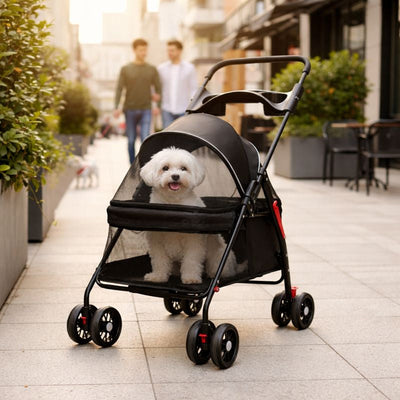PetVoyage | Foldable Lightweight Dog Stroller with Mesh Panels for Small Dogs and Cats 2