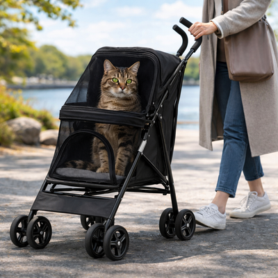 PetVoyage | Foldable Lightweight Dog Stroller with Mesh Panels for Small Dogs and Cats 3
