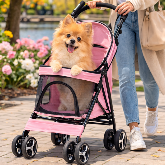 PetVoyage | Foldable Lightweight Dog Stroller with Mesh Panels for Small Dogs and Cats 4