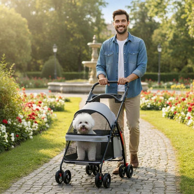 PetVoyage | Foldable Lightweight Dog Stroller with Mesh Panels for Small Dogs and Cats 5