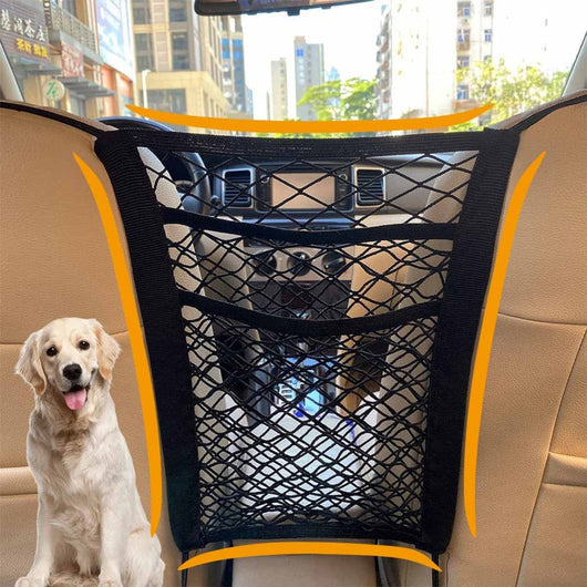 Pet Barrier for Dogs - Durable Adjustable Mesh Safety Net for Car Travel 0