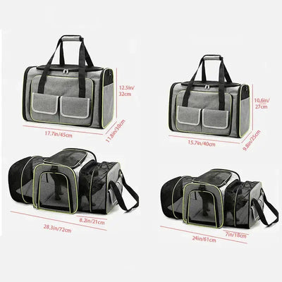 Pet Carrier Bag with Fold-Out Design and Breathable Mesh | for Small to Medium Pets 4