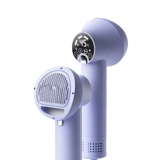 Pet Hair Dryer Brush with Adjustable Temperature and Detangling Head for Dogs and Cats 1