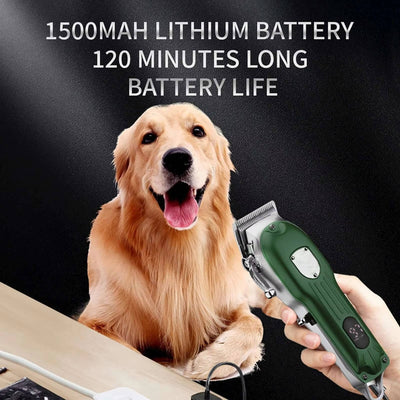 Professional Dog Clippers with Rechargeable Battery and Carbon Steel Blades for All Dog Sizes 2